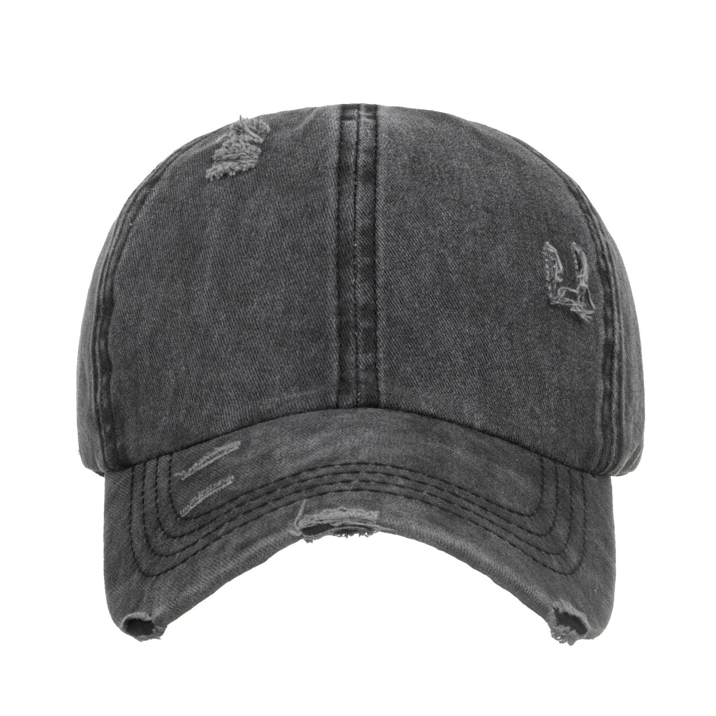 Washed Cross Elastic Band Ponytail Baseball Cap