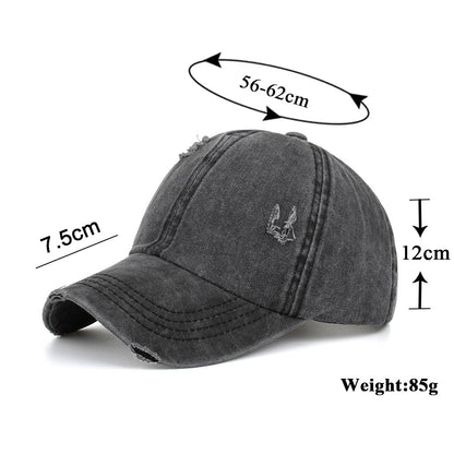 Washed Cross Elastic Band Ponytail Baseball Cap